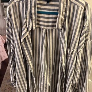 Torrid Striped Gray plus size 5 button up shirt
